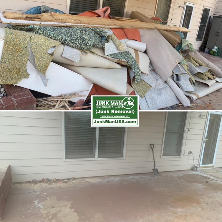 Junk Man Junk removal and Hauling doing carpet removal and demolition. The best junk removal services in the Metro Atlanta area